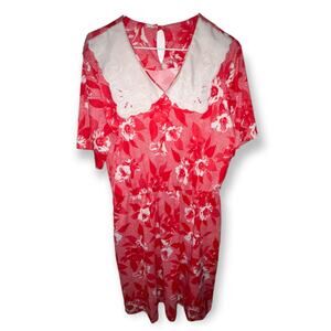 Vintage Blair polyester red dress with Cotton Collar